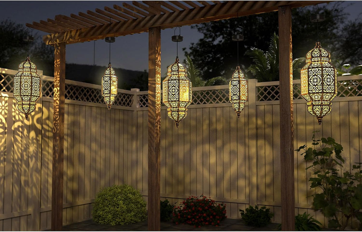 Twinkya Luces solares colgantes grandes de 18 pulgadas de alto para...