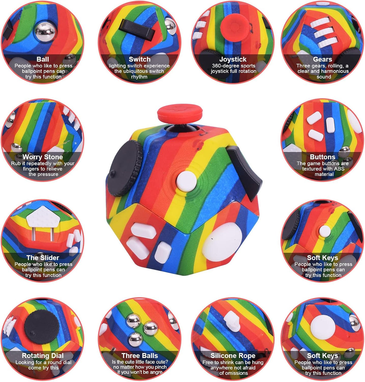 UOOEFUN Juguetes Fidget Pequeños, Juguetes de Cubo de 12 Lados para...