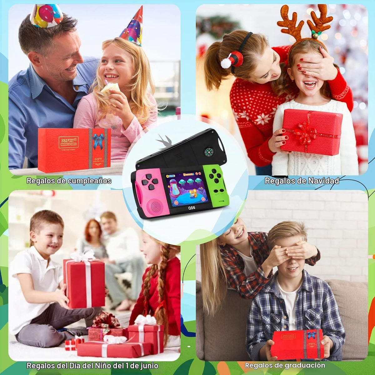 Juegos de mano para niños con pantalla grande IPS de 3.5 pulgadas i...