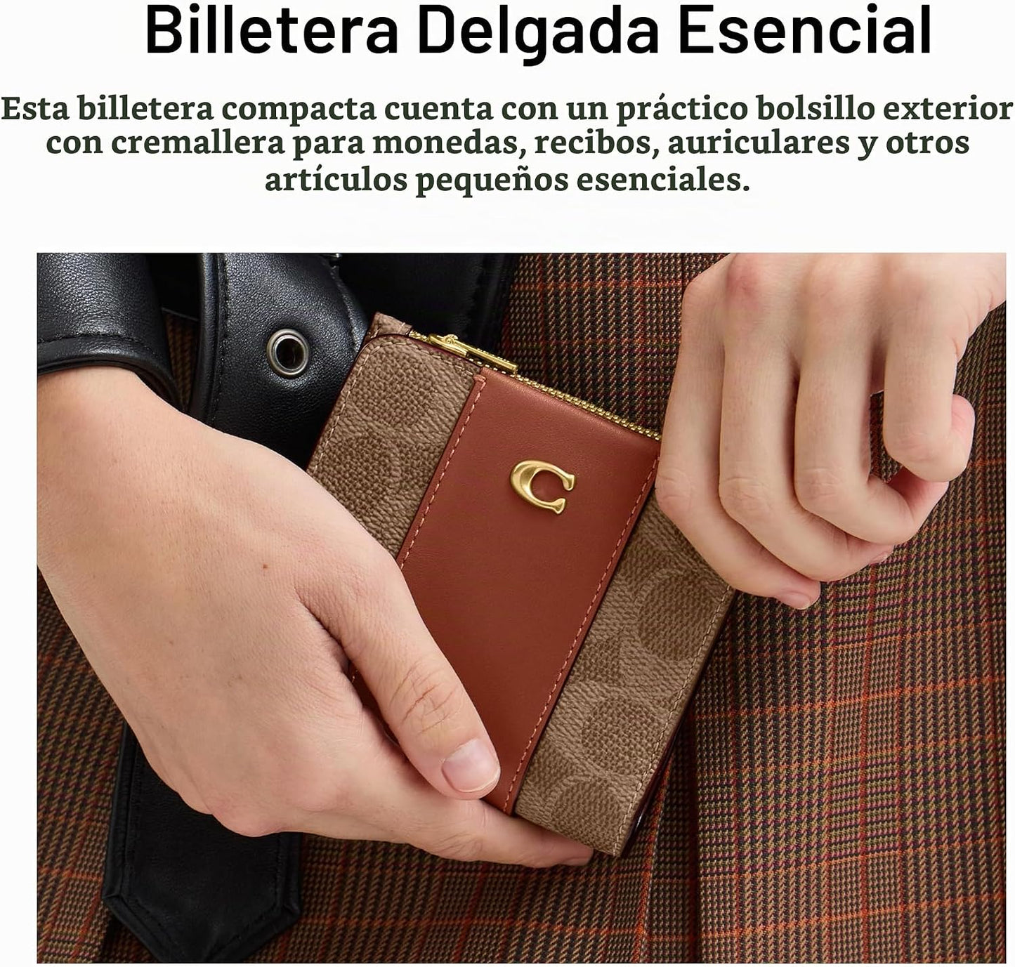 Cartera Billetera Esencial delgada con revestimiento de lona de la...