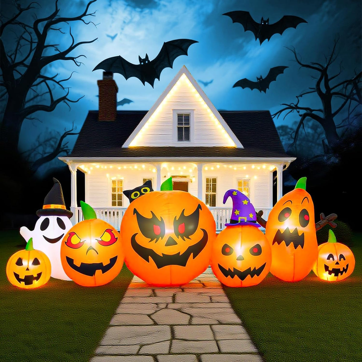 Inflables de Halloween de 9 pies, decoraciones de Halloween inflabl...
