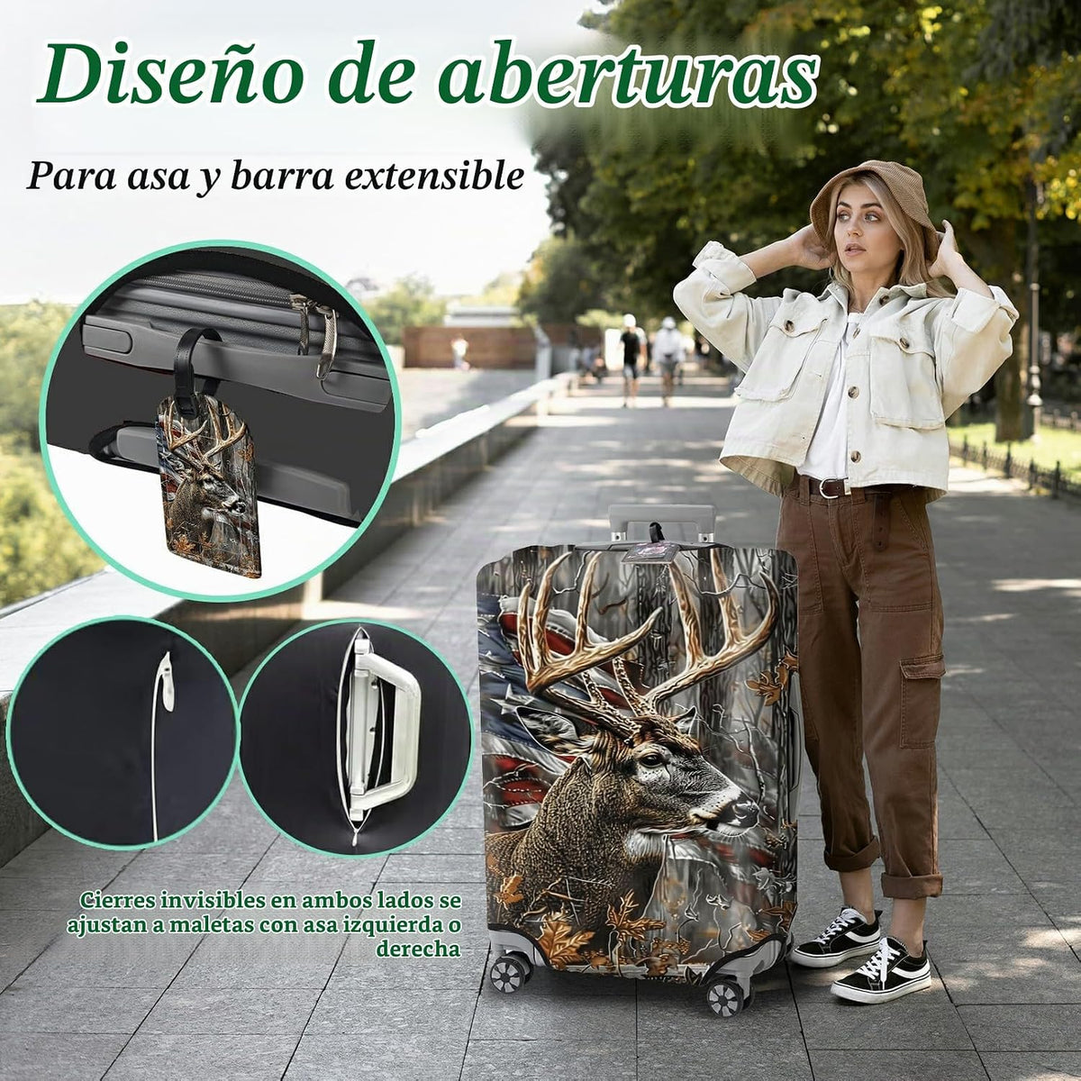 BWEGRHE Funda protectora de maleta más 1 etiqueta de equipaje adecu...