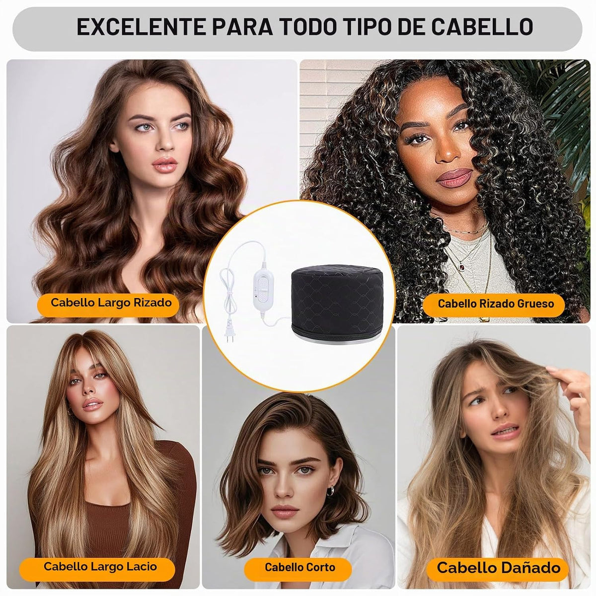 Tapa de vapor para el cabello para acondicionamiento profundo, tapa...