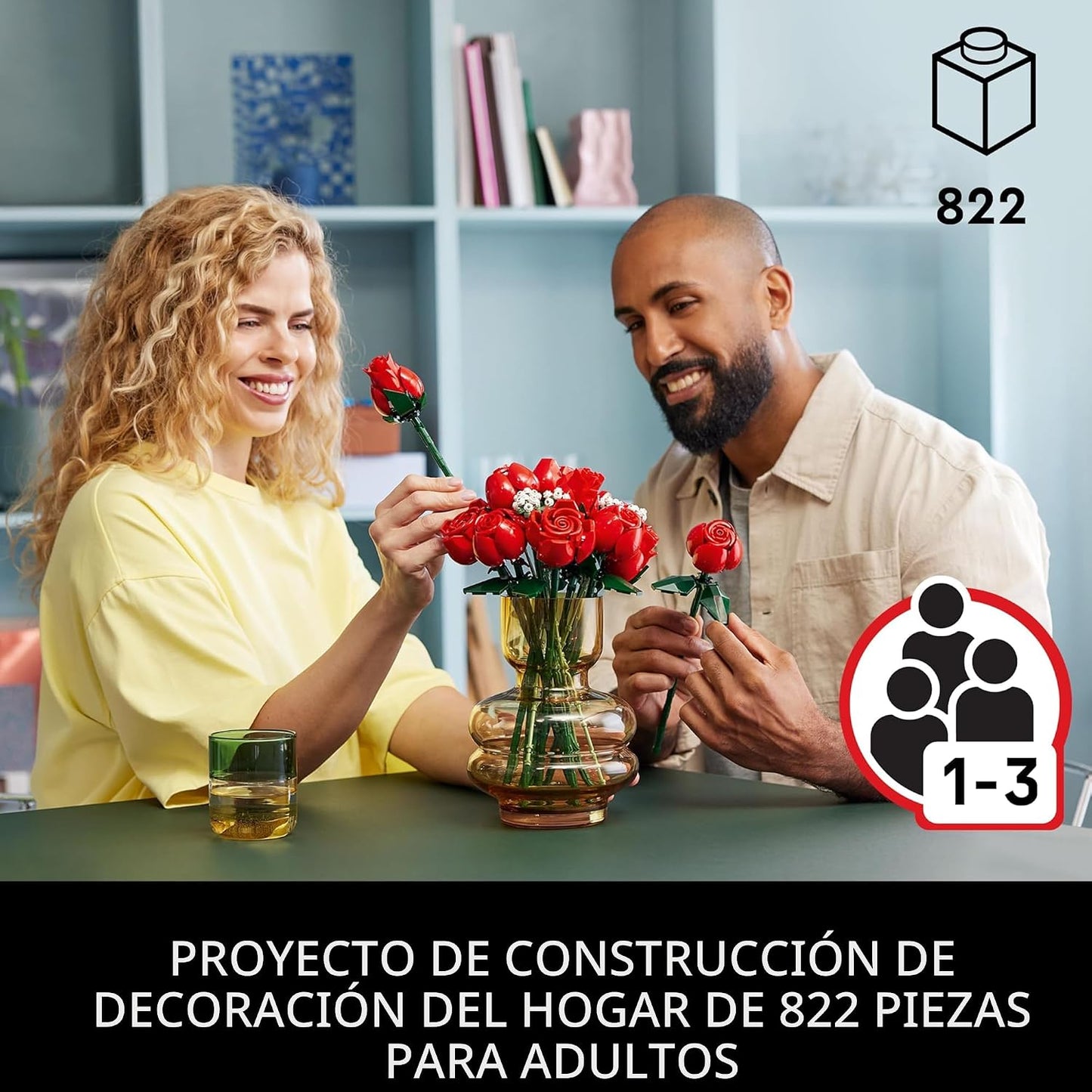 LEGO Botanicals - Ramo de rosas artificiales, juego de construcción...