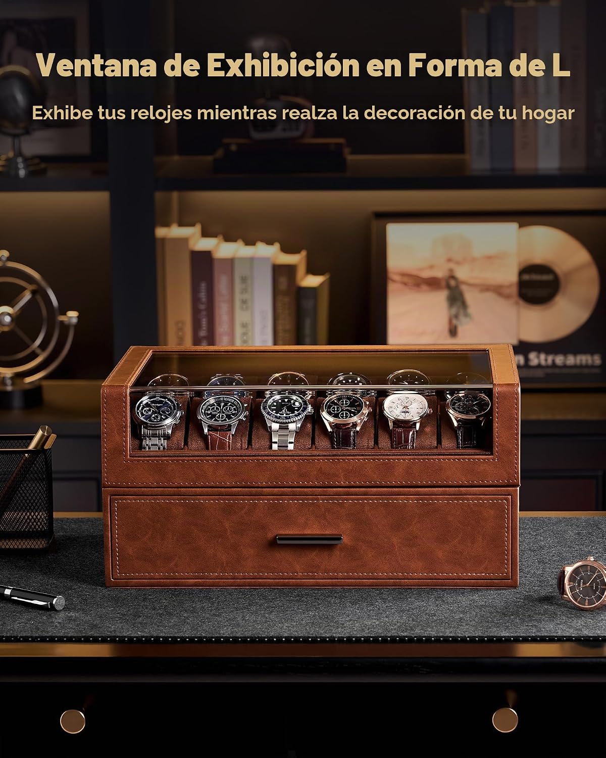 ProCase Caja de reloj para hombres, soporte de exhibición de reloj...
