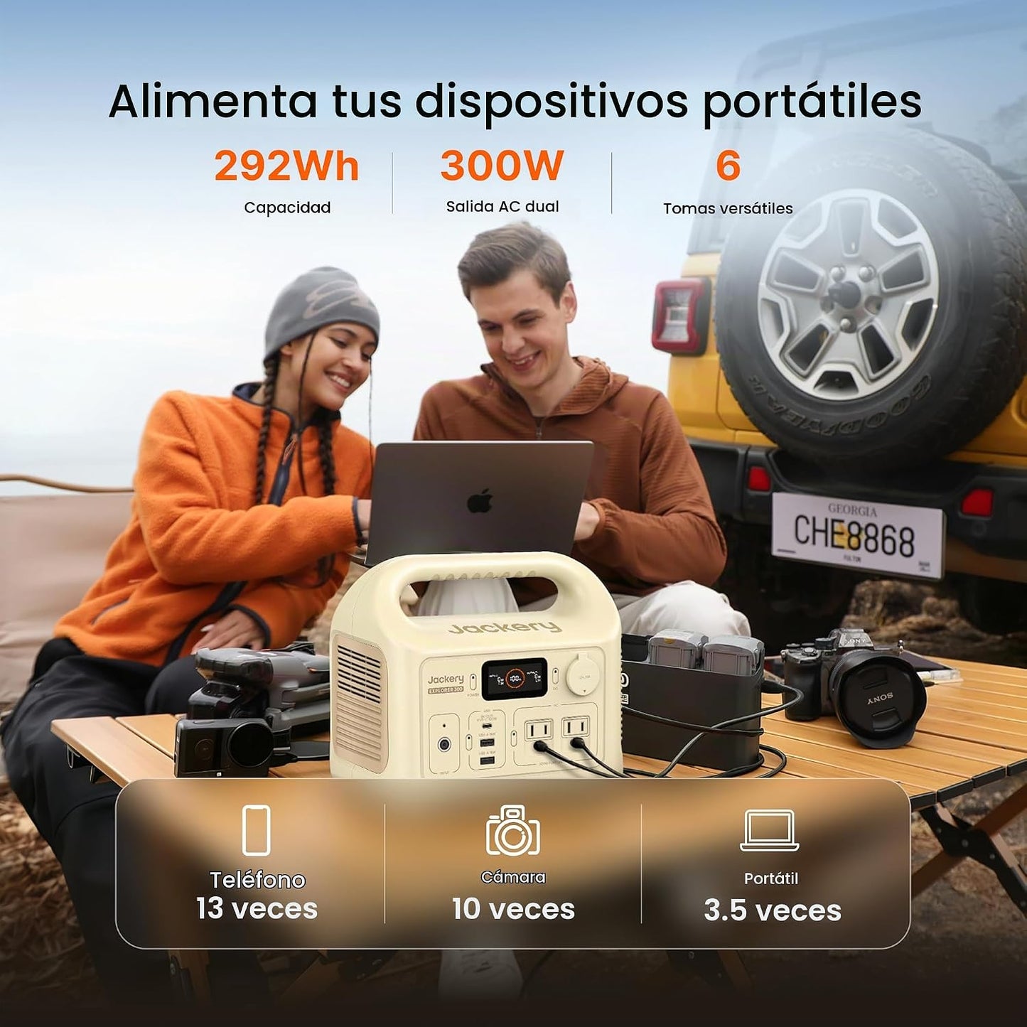 Jackery Central eléctrica portátil Explorer 300 Dune Blanco, 292Wh...