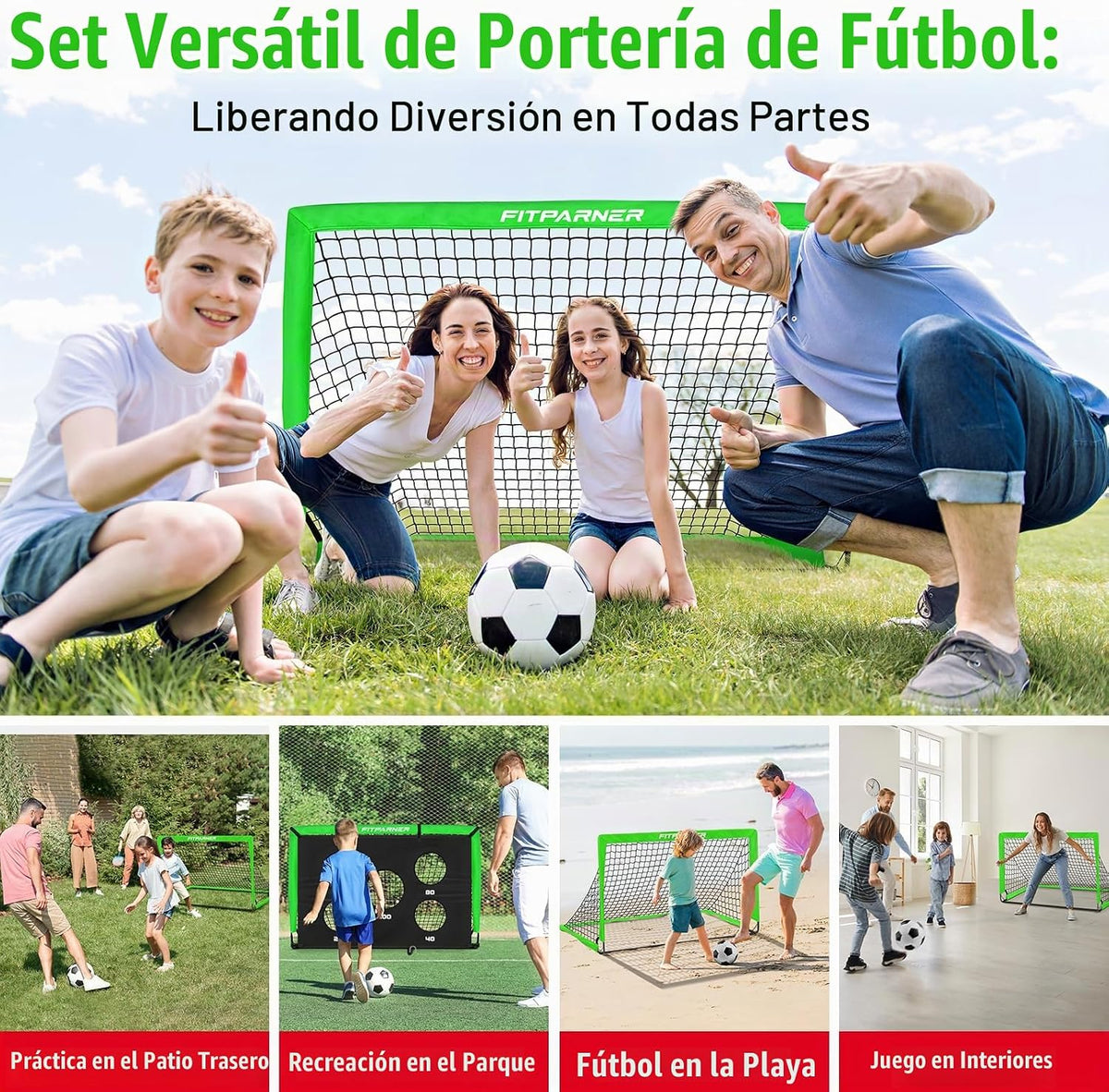 FITPARNER Portería de fútbol, portería de fútbol para niños en el p...