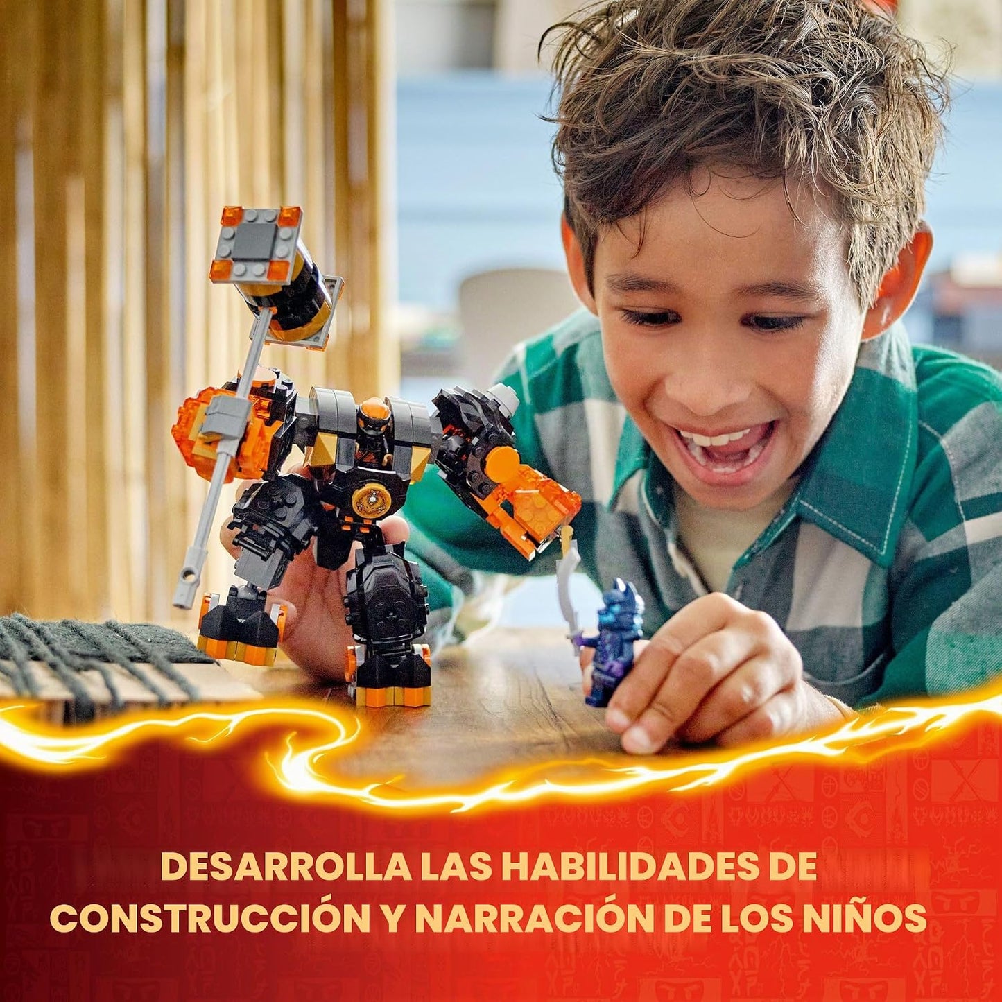 LEGO NINJAGO Cole's Elemental Earth Mech Mini Ninja juguete, fi...