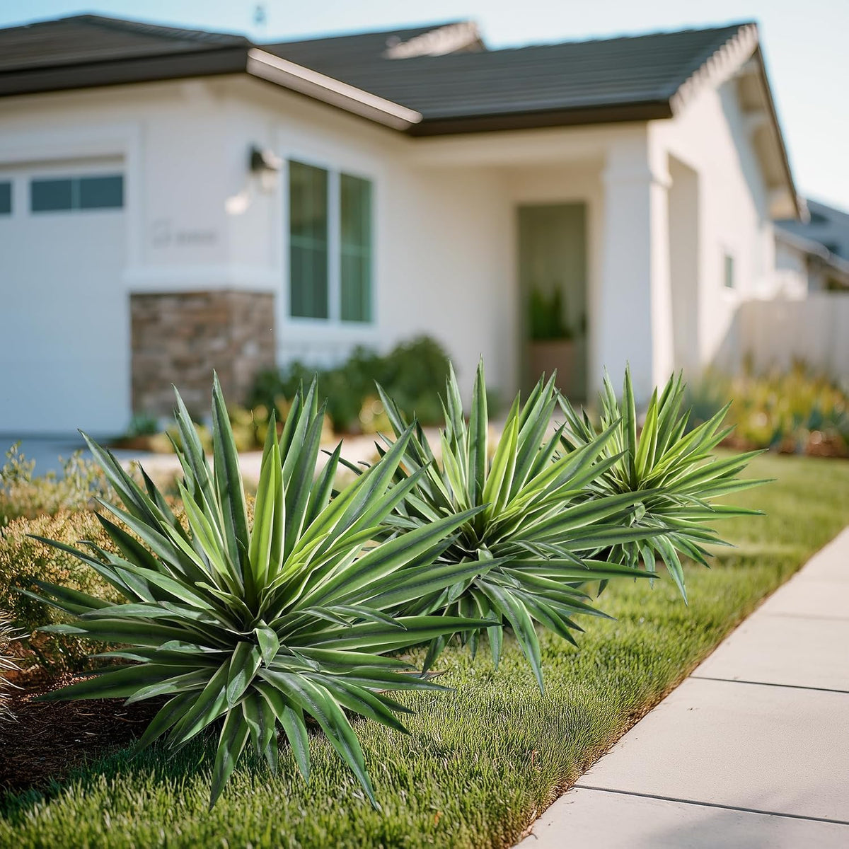 Planta Artificial de Agave Macetas Falsas de Agave para Interior Ex...