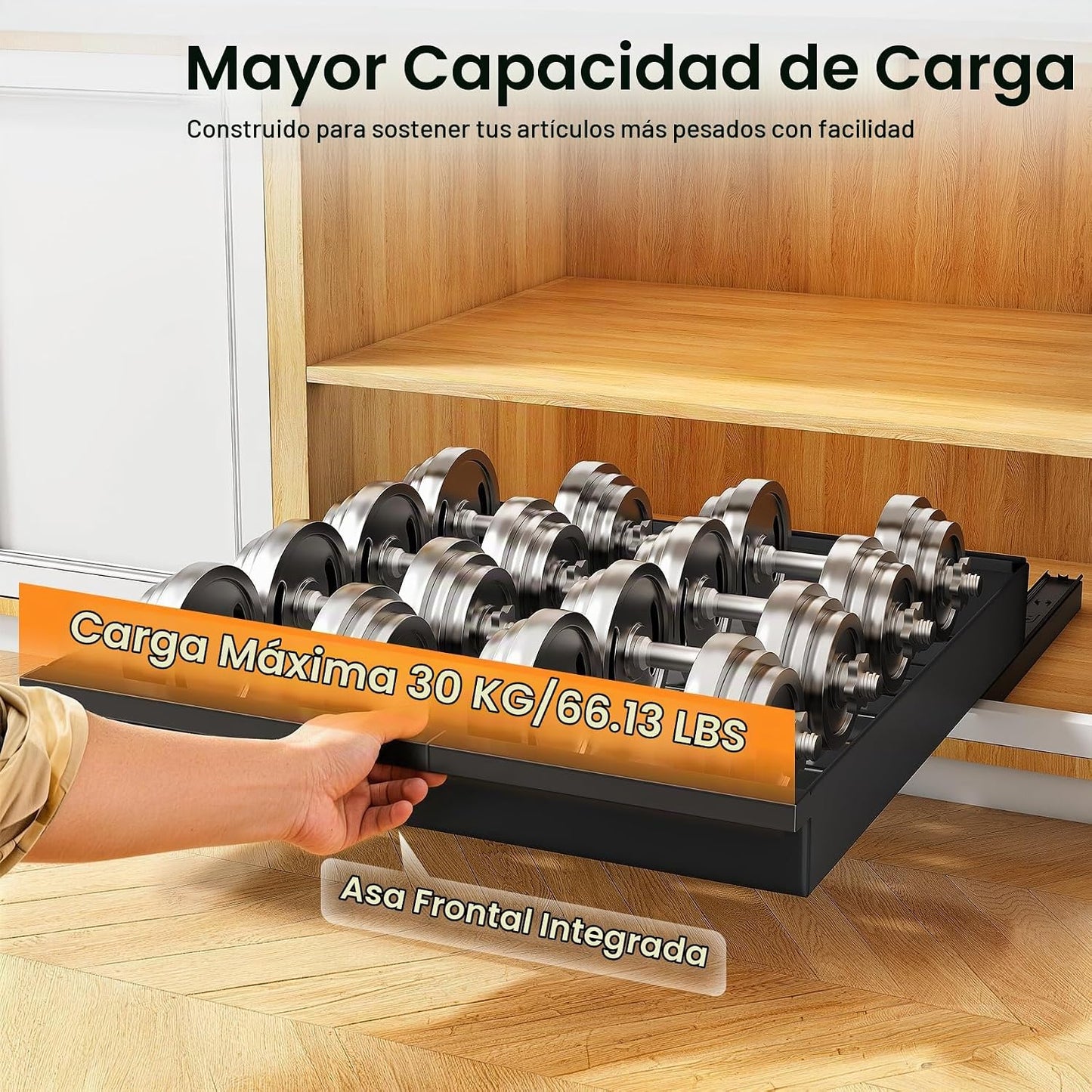 Organizador de gabinete extraíble, 1 paquete expandible (13.6 a 24...