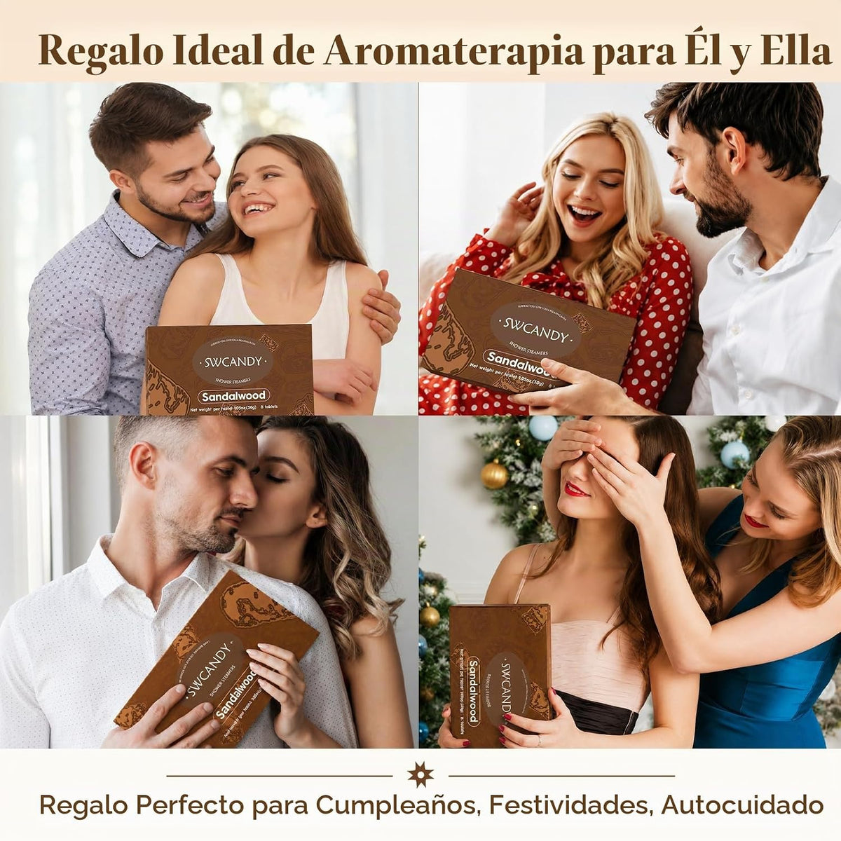 SWCANDY - Vaporizadores de ducha de sándalo, 8 unidades, cuidado pe...