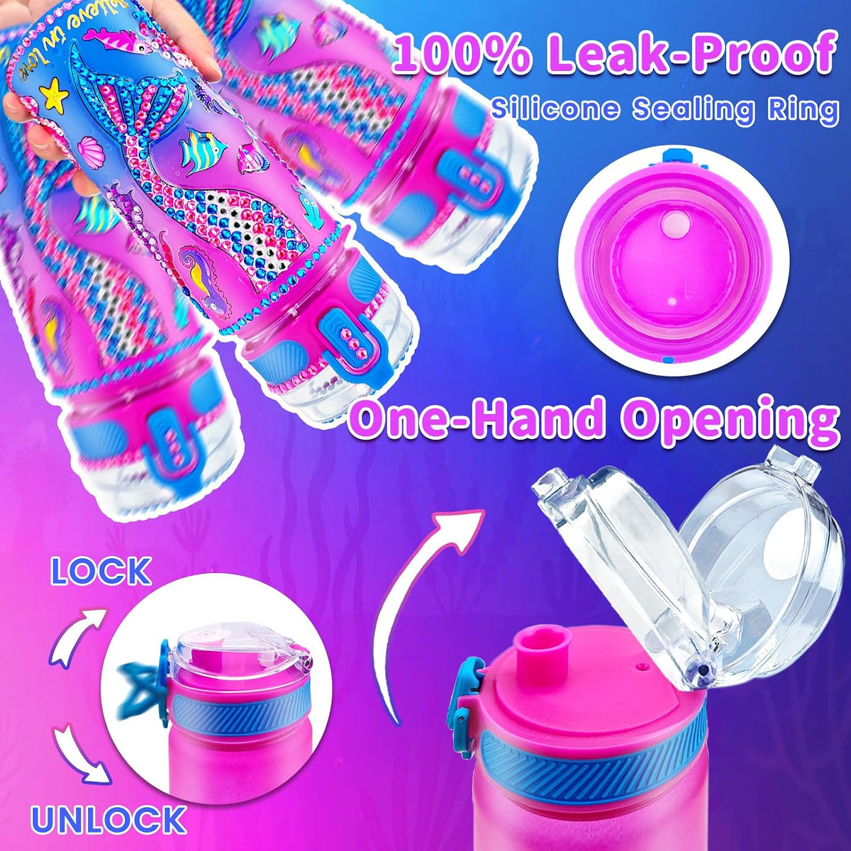 EDsportshouse Kits para decorar tu propia botella de agua para niña...