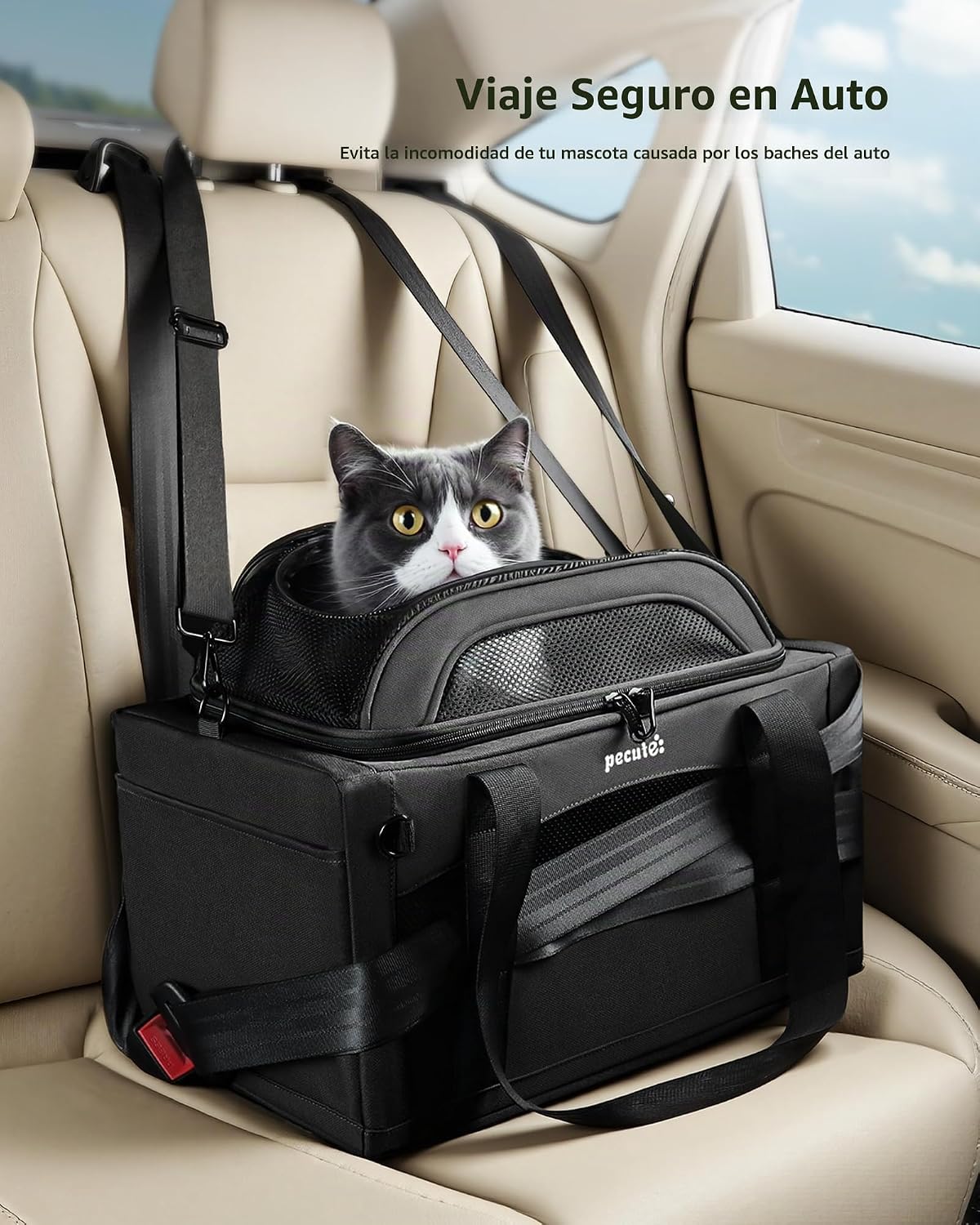Pecute Transportador de mascotas aprobado por aerolíneas superior p...