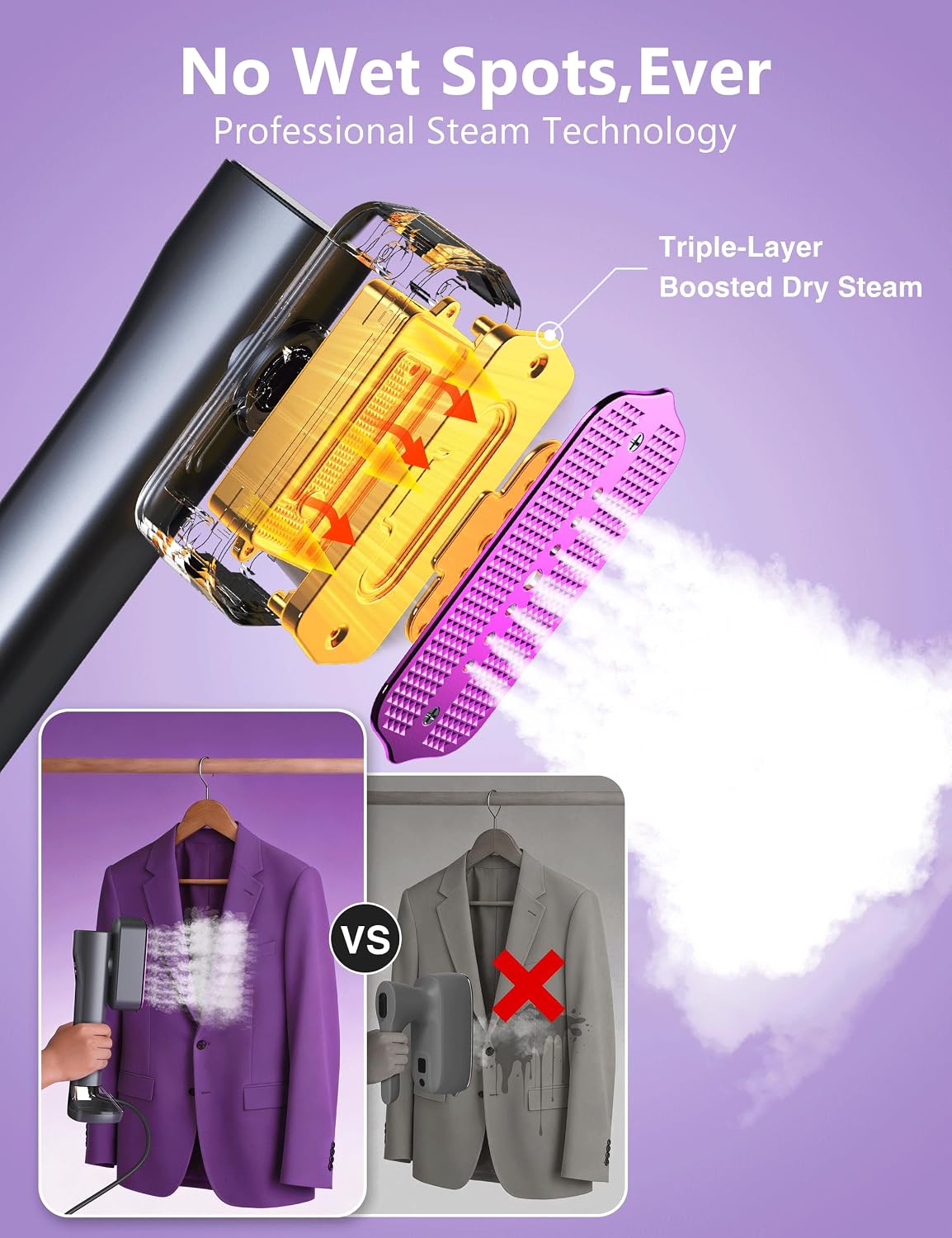 Vaporizador para ropa, vaporizador portátil de mano, capacidad de 6...