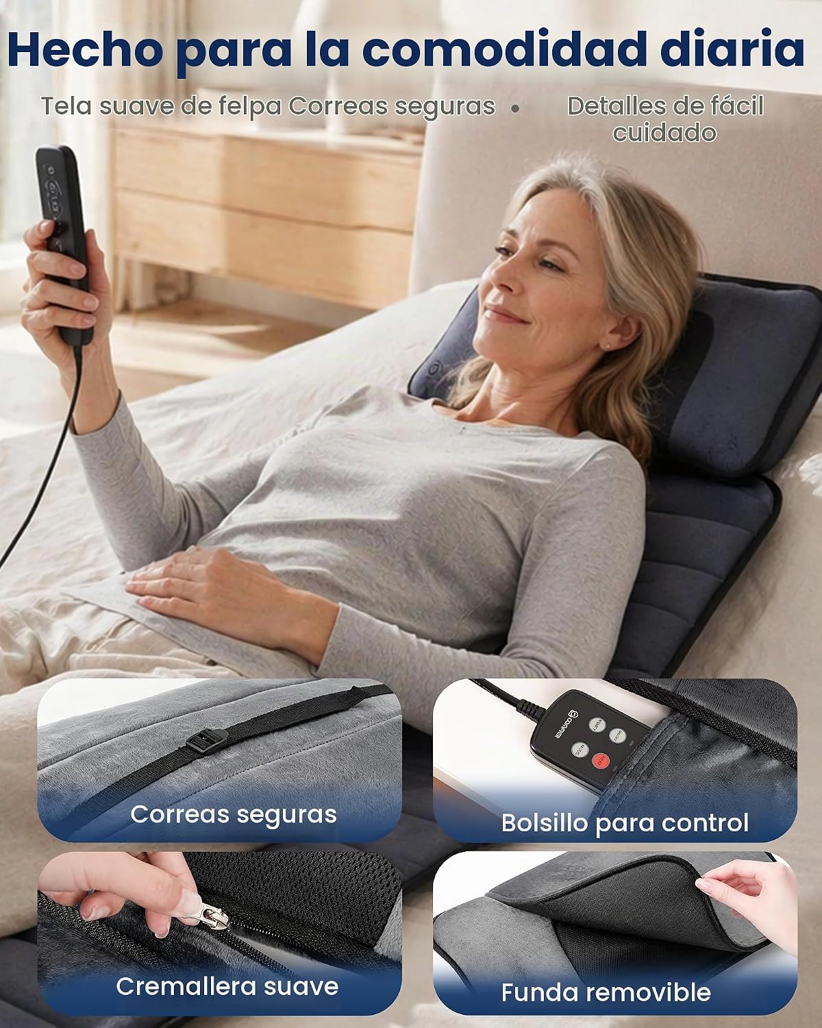 COMFIER Alfombrilla de masaje de cuerpo completo con almohada de cu...