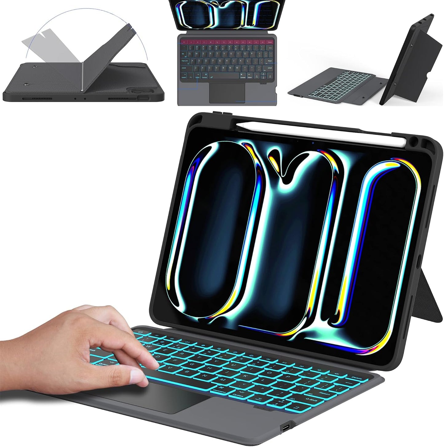 Funda para iPad Pro de 11 pulgadas (M4) 2024 con teclado desmontabl...