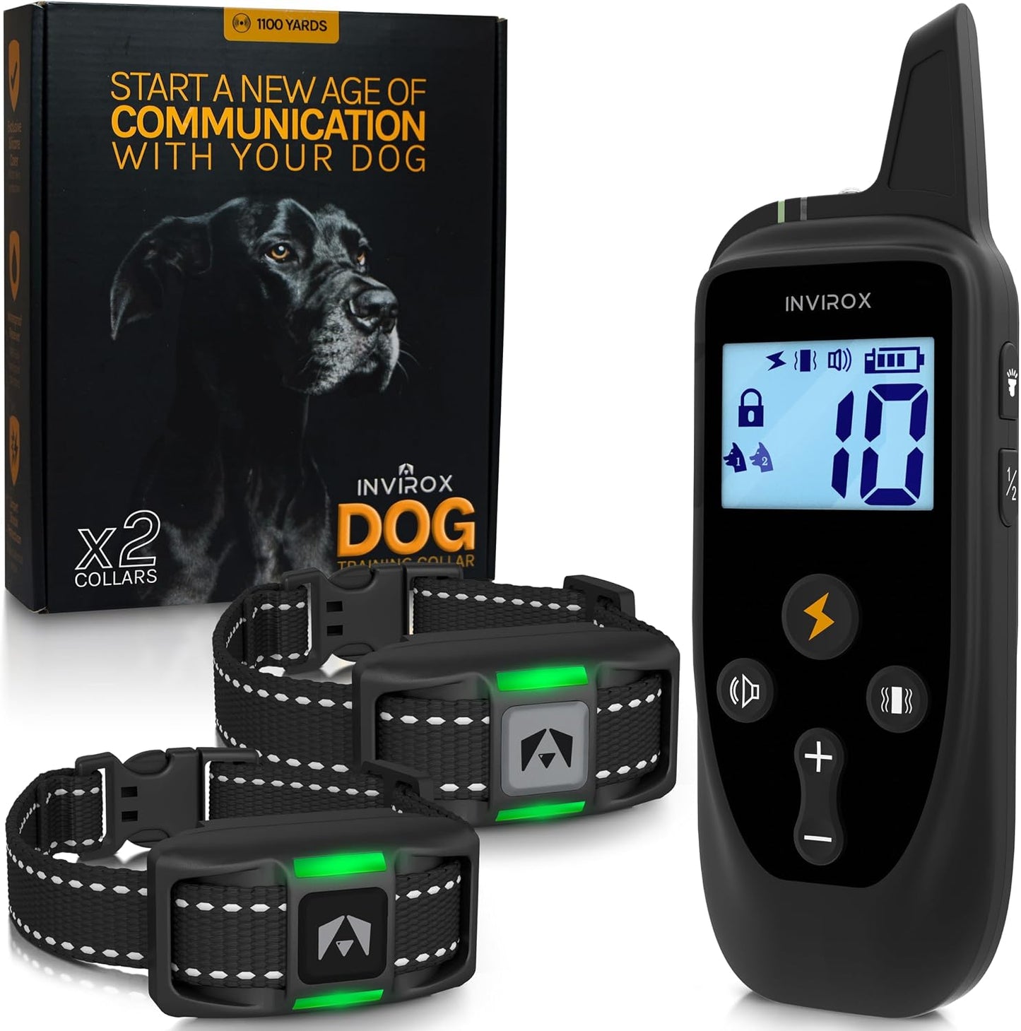 INVIROX Collar de entrenamiento para perros grandes X2 [Edición 202...