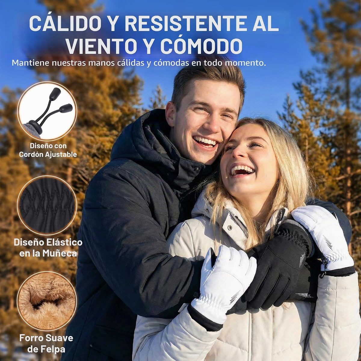 Guantes de invierno impermeables y cálidos SIMARI con dedos táctile...