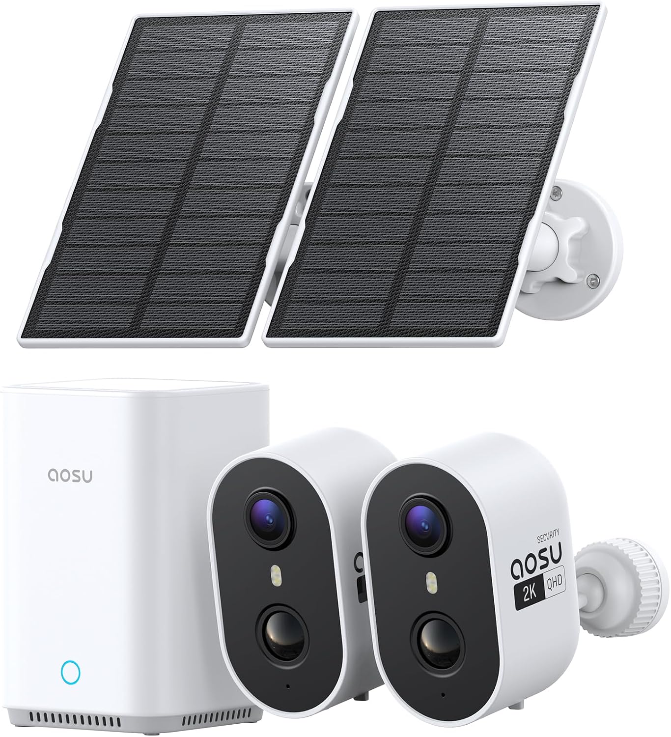 aosu Cámaras de seguridad solares inalámbricas para exteriores, sis...