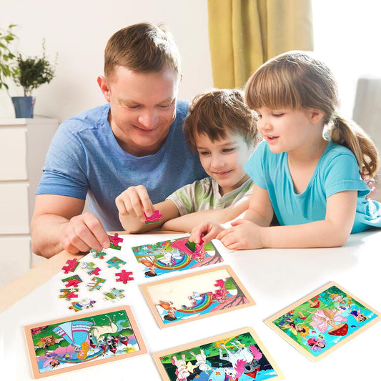 Rompecabezas de madera educativos para niños preescolares de 3 a 5...