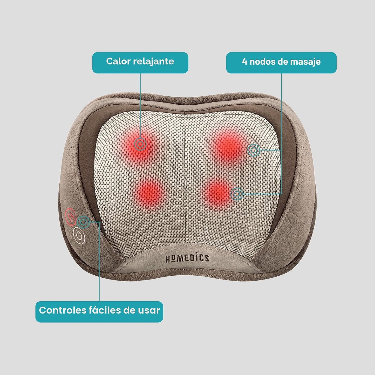 HoMedics Almohada de Masaje Shiatsu 3D de Cuerpo Completo con Vibra...