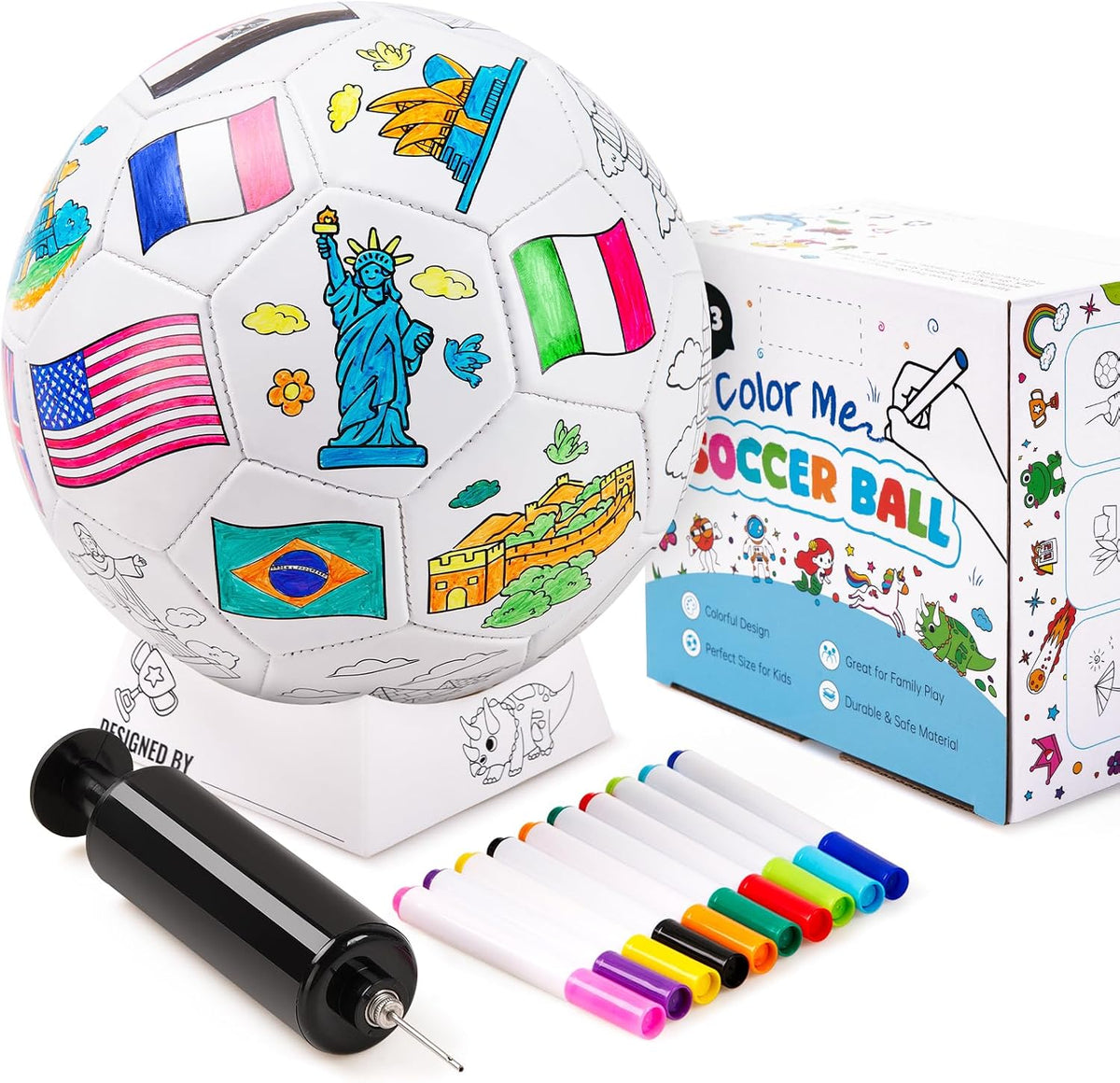 ZOOJOY Colorea tu propio balón de fútbol, kit de manualidades con...