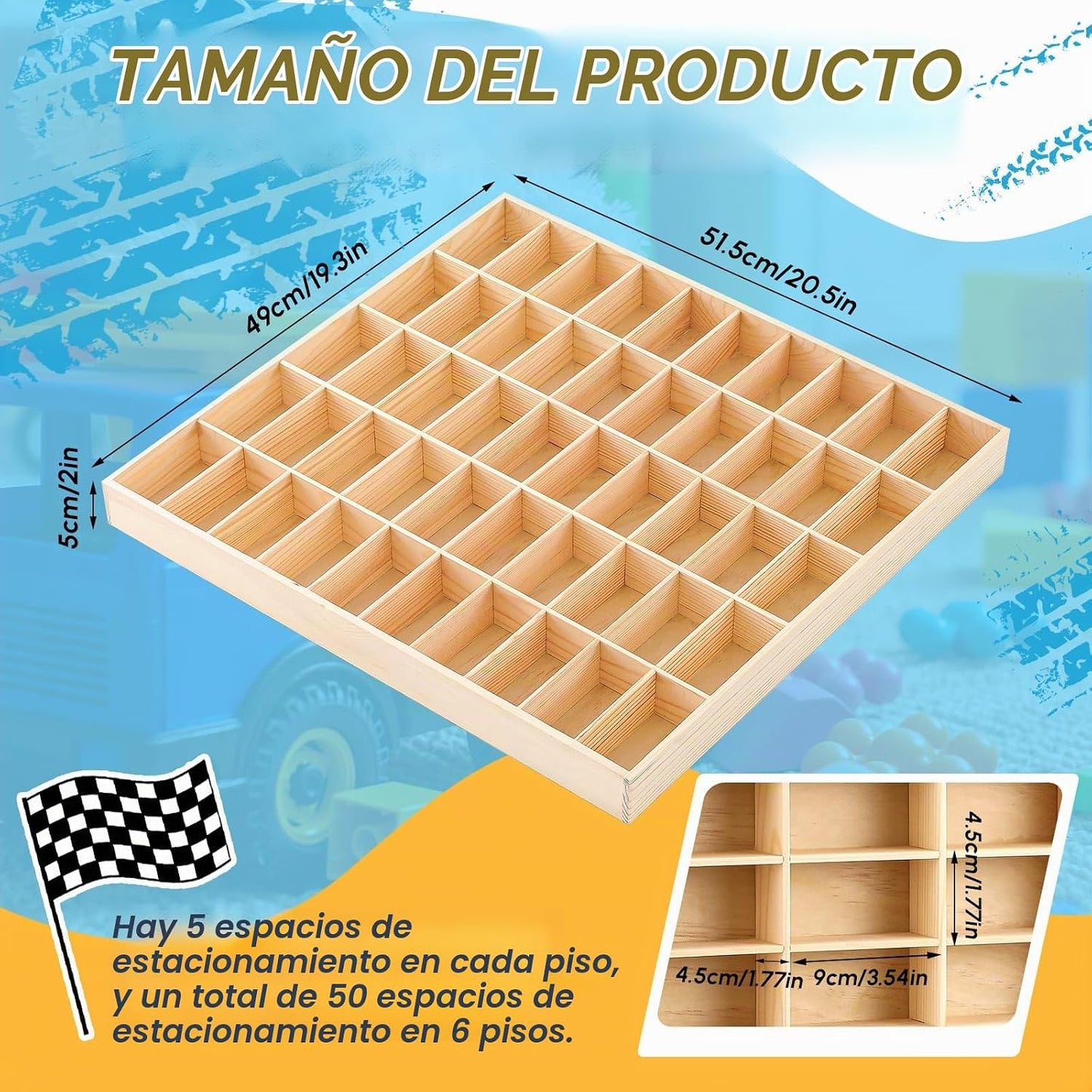 Seenelling Hot 1\/64 Diecast Wheels Vitrina de exhibición con sopor...