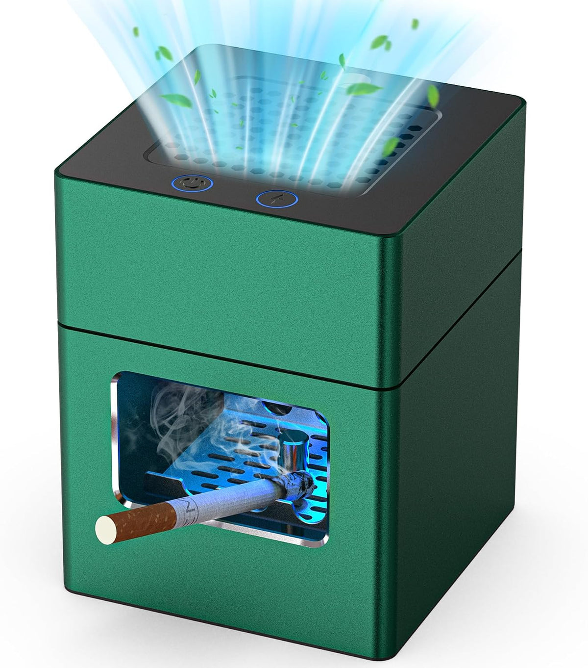 VANSU Cenicero multifuncional sin humo con encendedor, filtro HEPA...