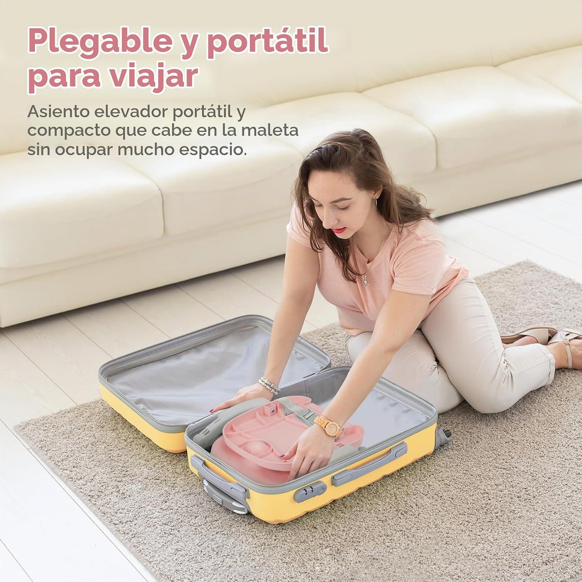 YOLEO Silla alta para bebé, asiento elevador para mesa de comedor,...