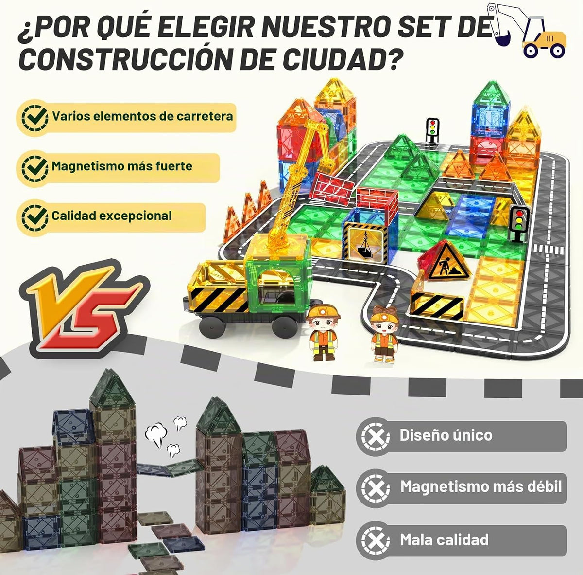 Juegos Coodoo para niños, azulejos magnéticos en forma de carretera...