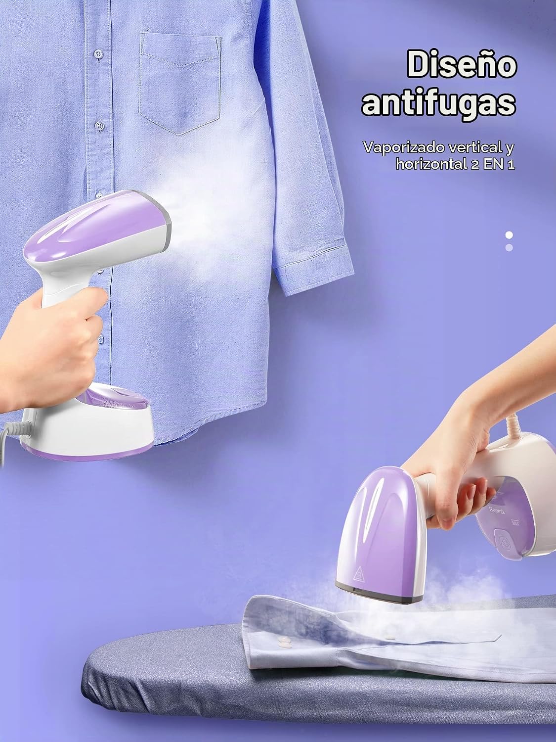 Vaporizador para ropa, diseño plegable de mano, removedor de arruga...