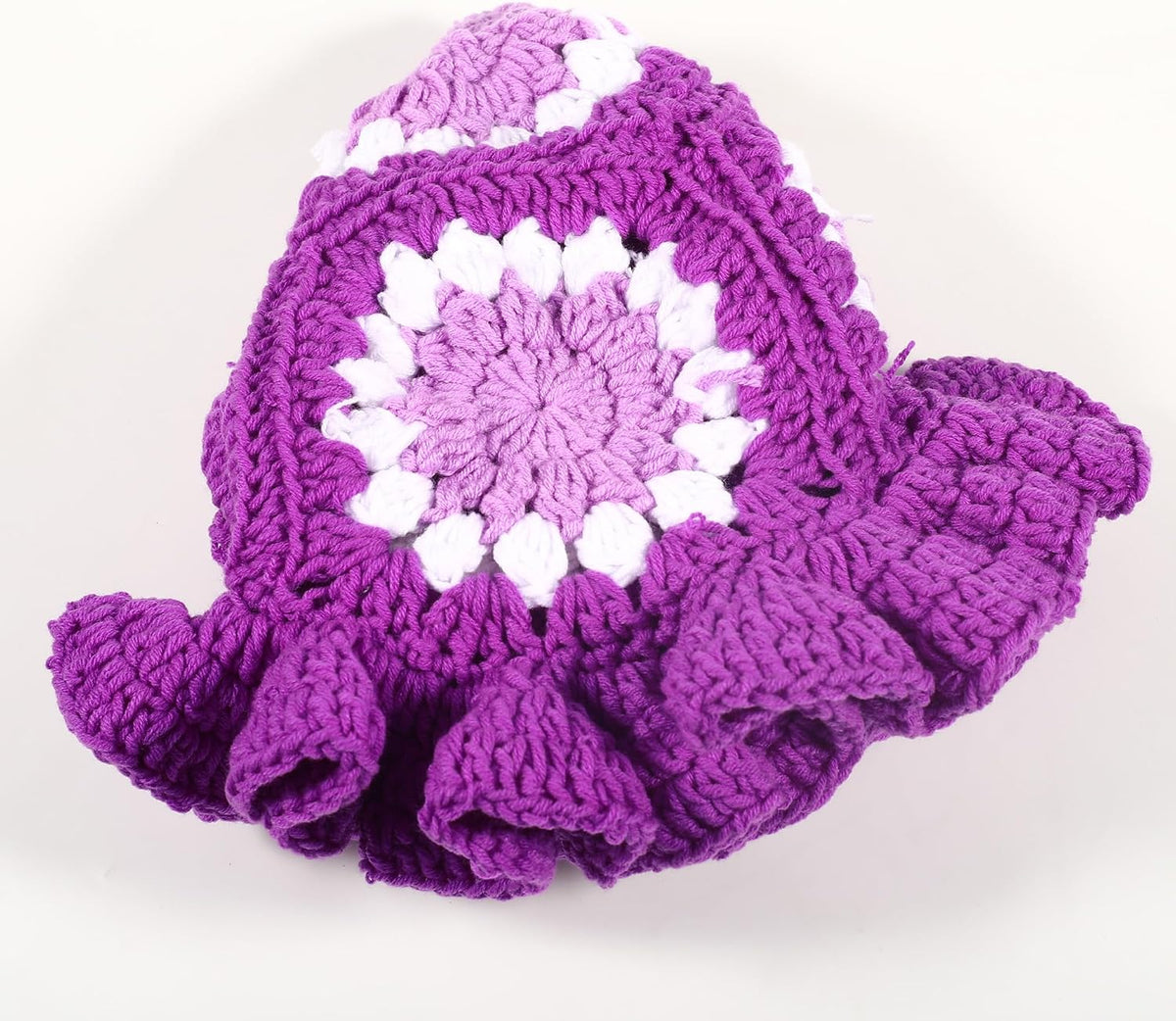 Ahouws Sombrero de pescador de ganchillo para mujer, diseño de flor...