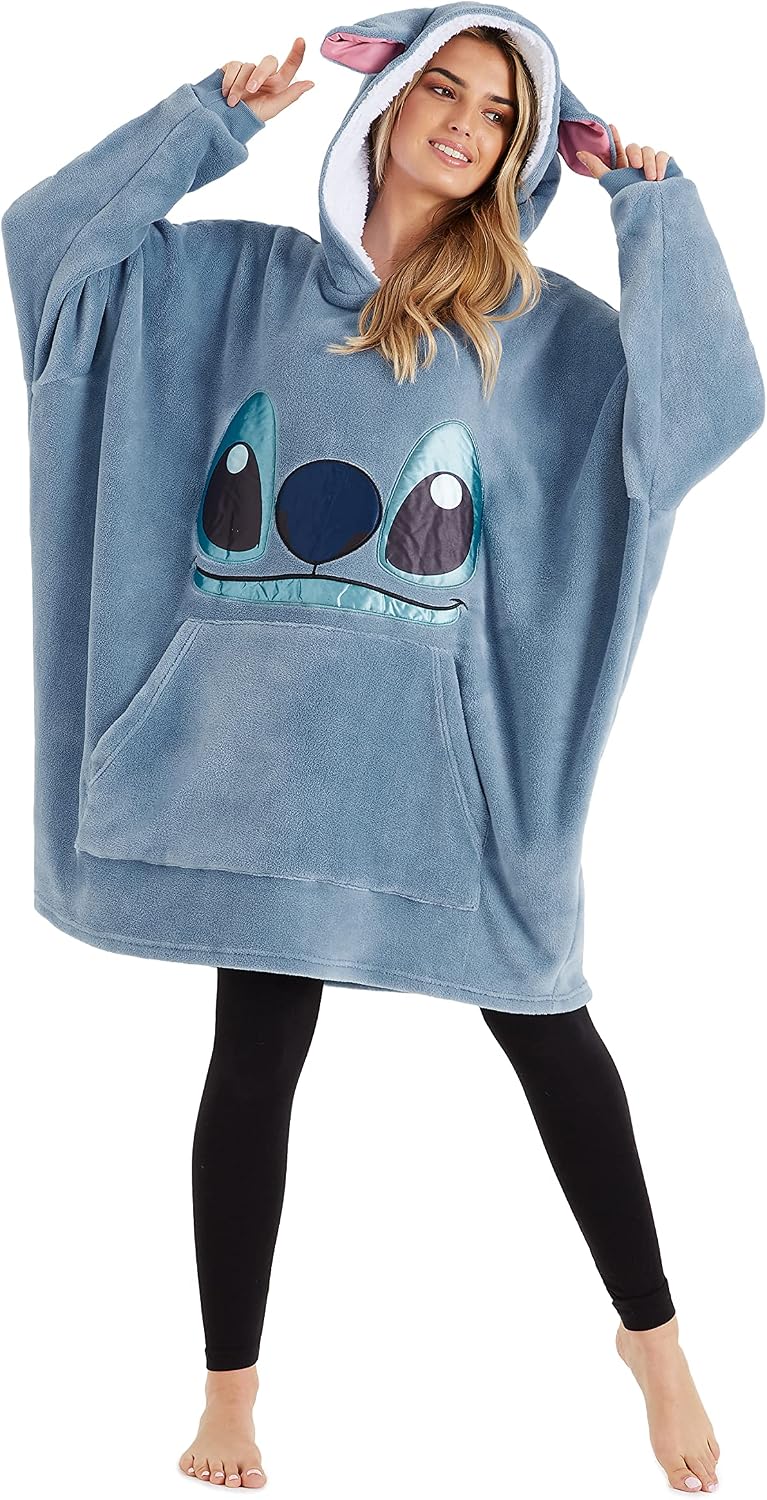 Disney Manta con Capucha de Stitch para Mujeres y Adolescentes, Pon...