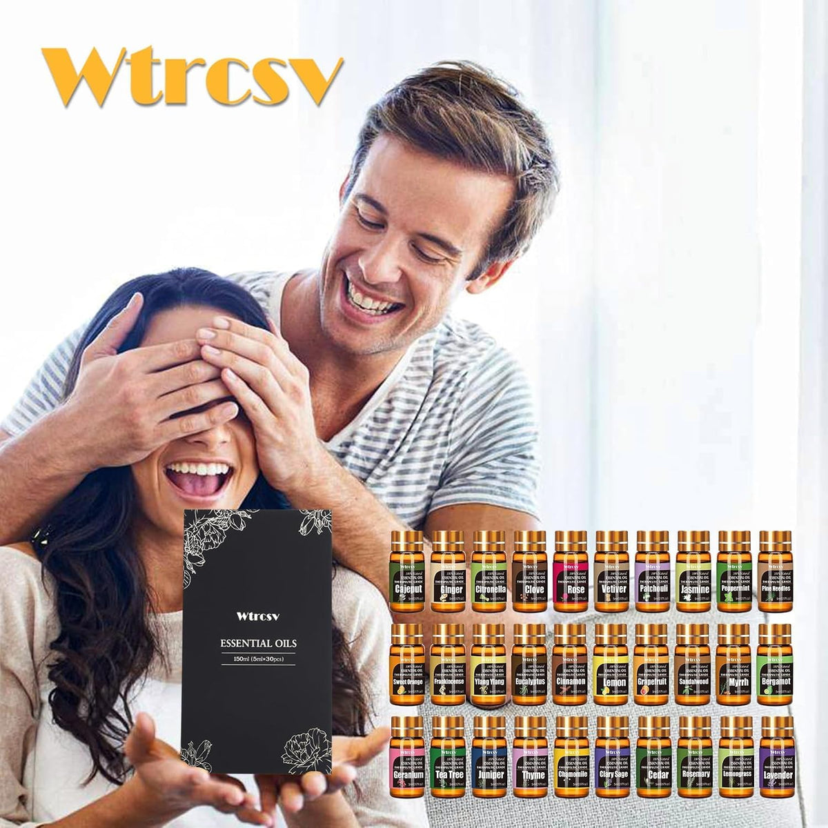 Set de regalo de aceites esenciales Wtrcsv - 30 aromas únicos - Per...