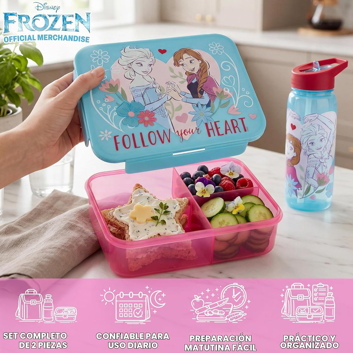 Get Trend Disney Frozen - Juego de 2 cajas de almuerzo para niños c...