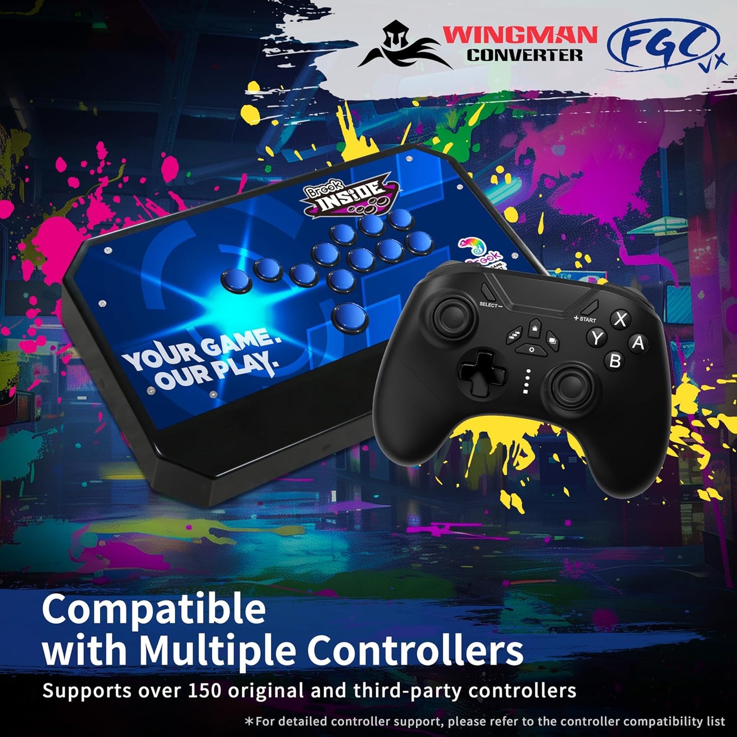 Brook Wingman FGC VX Arcade Controller Converter para PS5\/PS4\/PC...