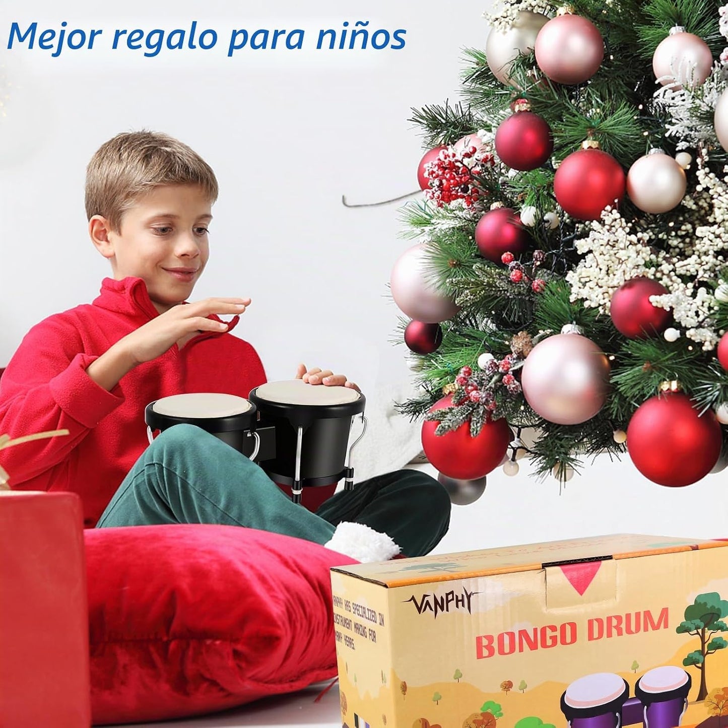 VANPHY Juego de Bongós de 4'' y 5'' para Adultos Pr...