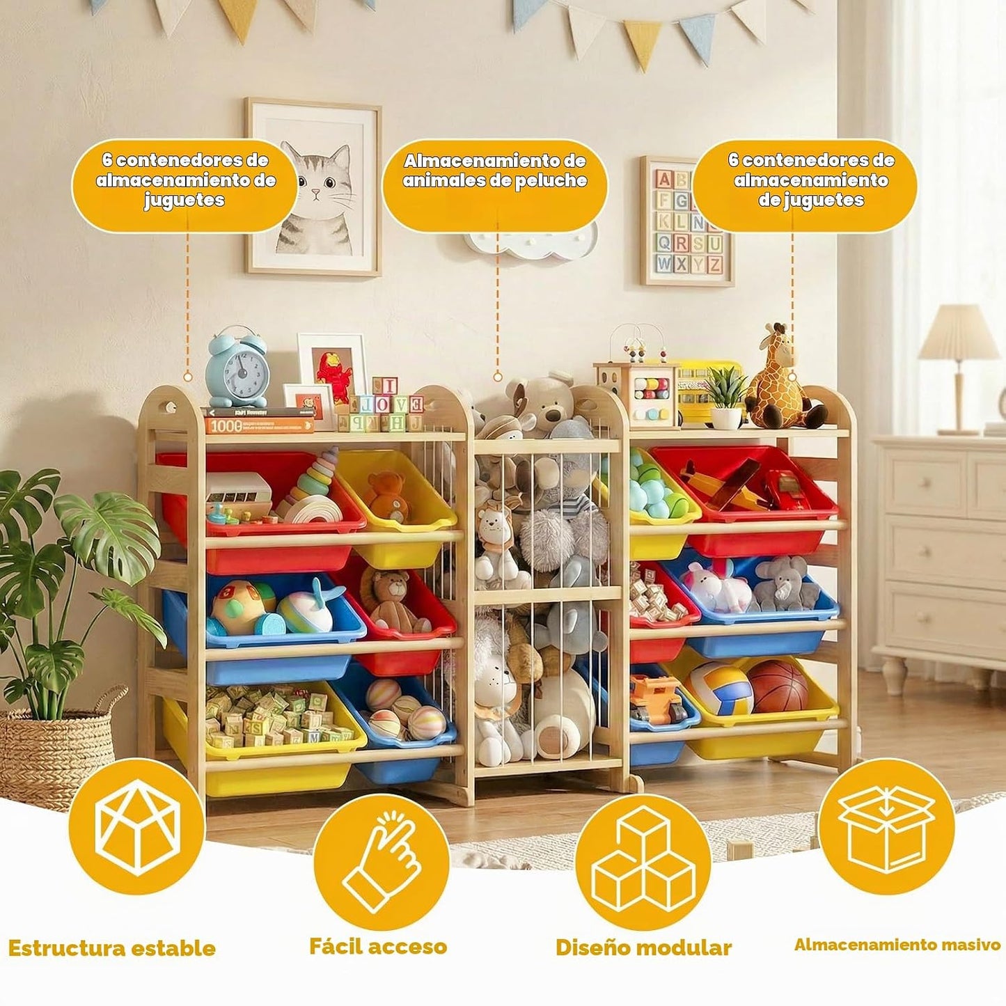 Organizador de almacenamiento de juguetes con almacenamiento de ani...