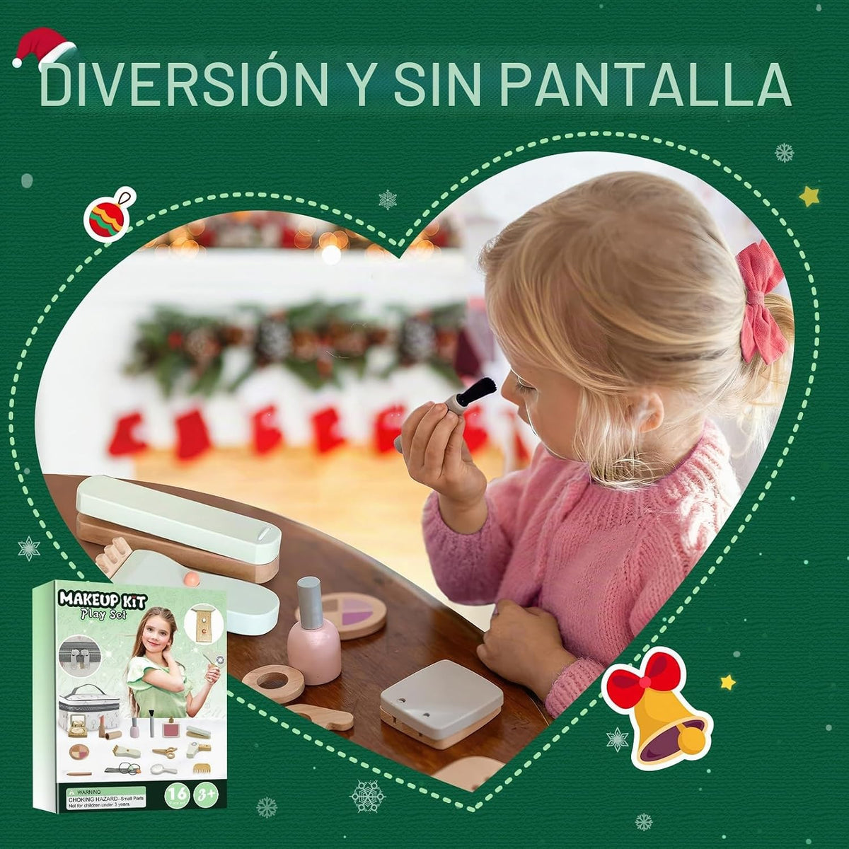 Juego de juguetes de maquillaje de madera, juego de simulación de s...