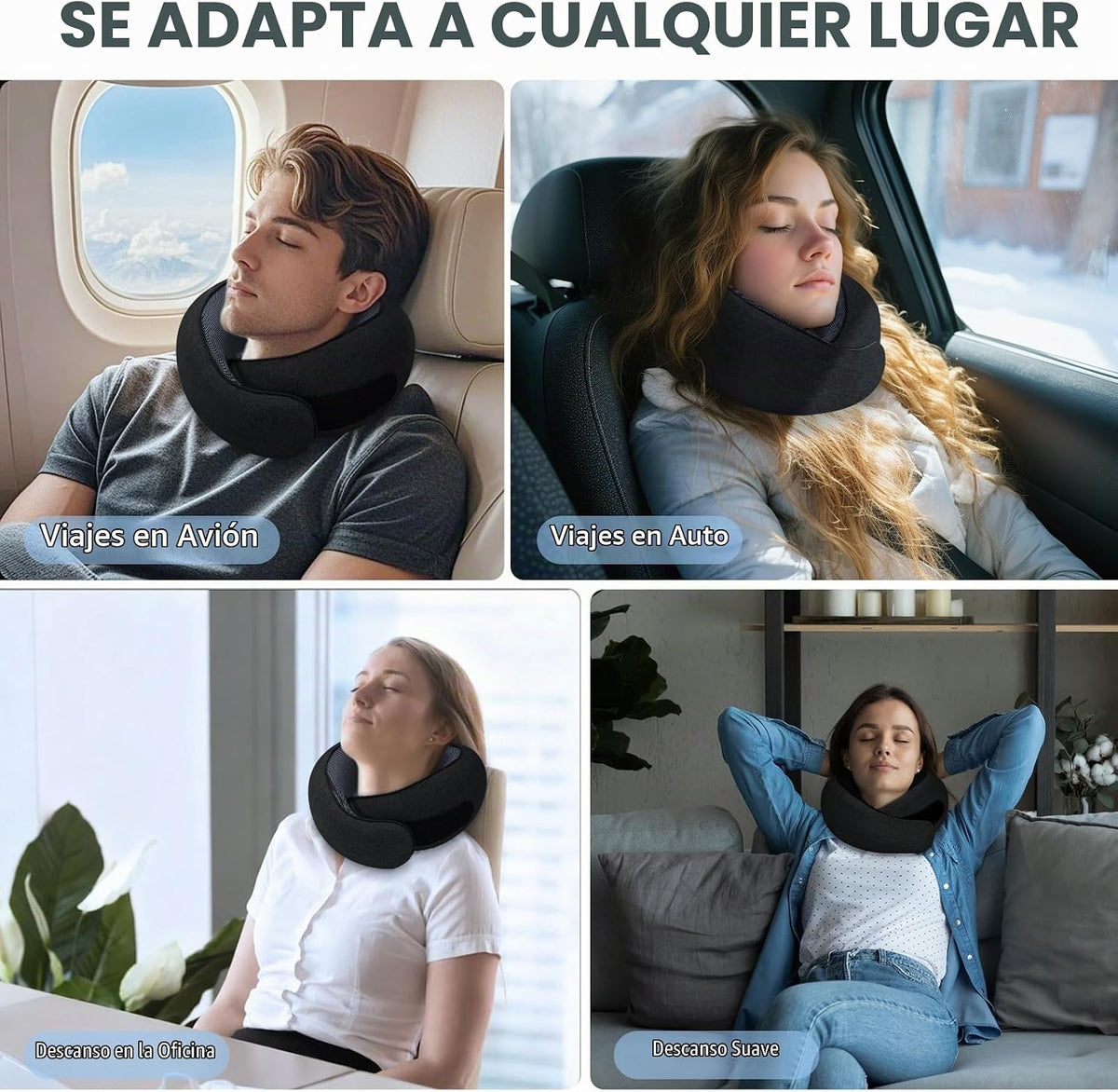 Dujuanus Almohadas de viaje para el cuello para aviones, almohada c...