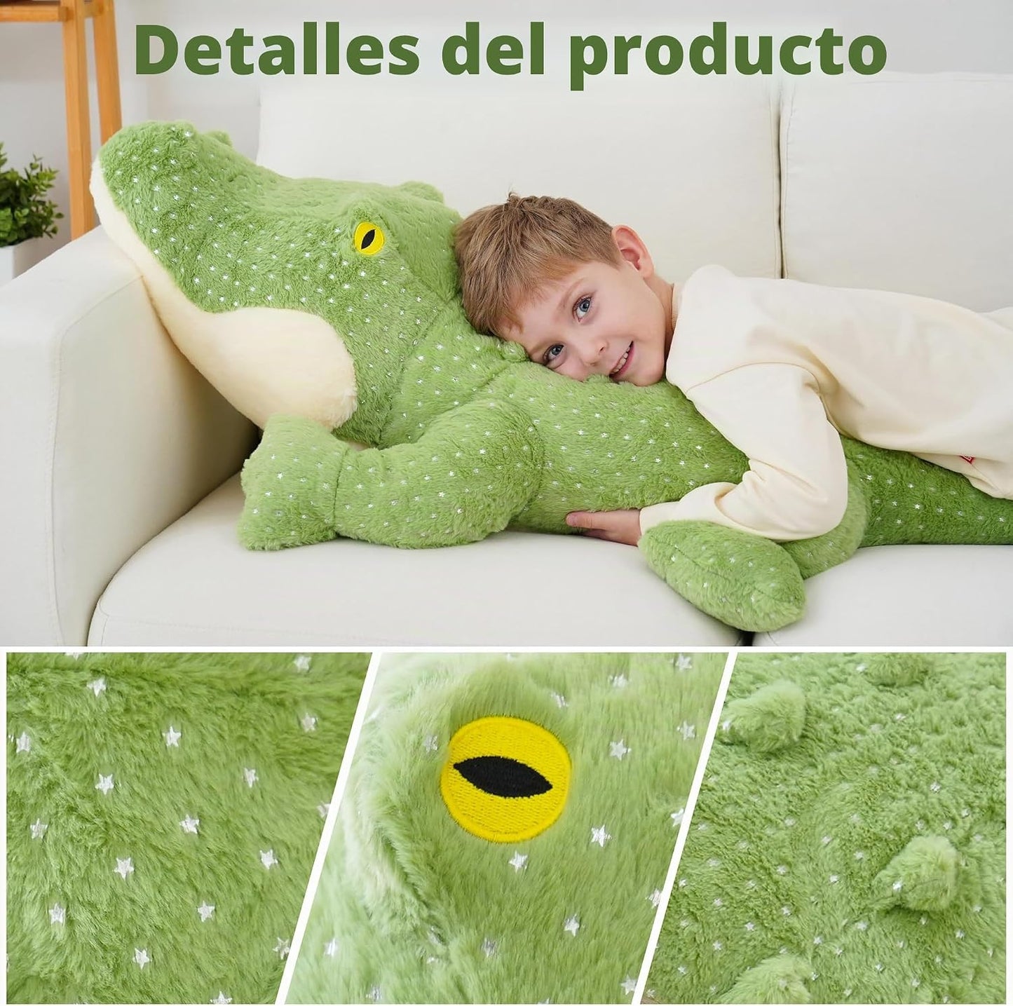 EEYQR - Animales de peluche de cocodrilo gigante, animales de peluc...
