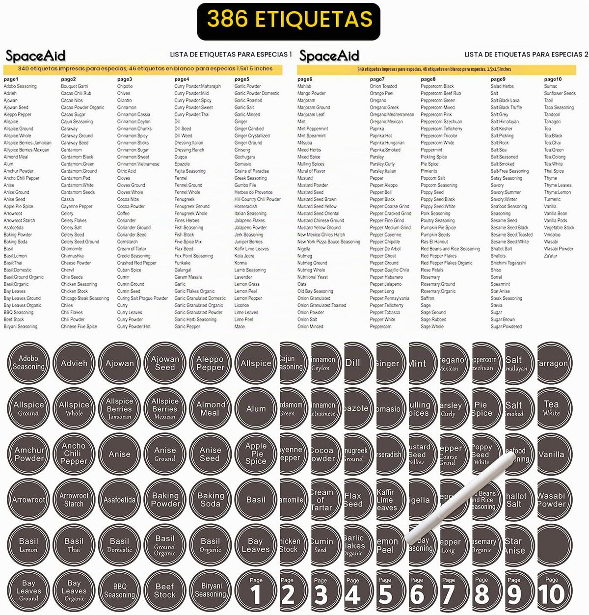 Organizador de Estante de Especias SpaceAid con 20 Tarros de Especi...