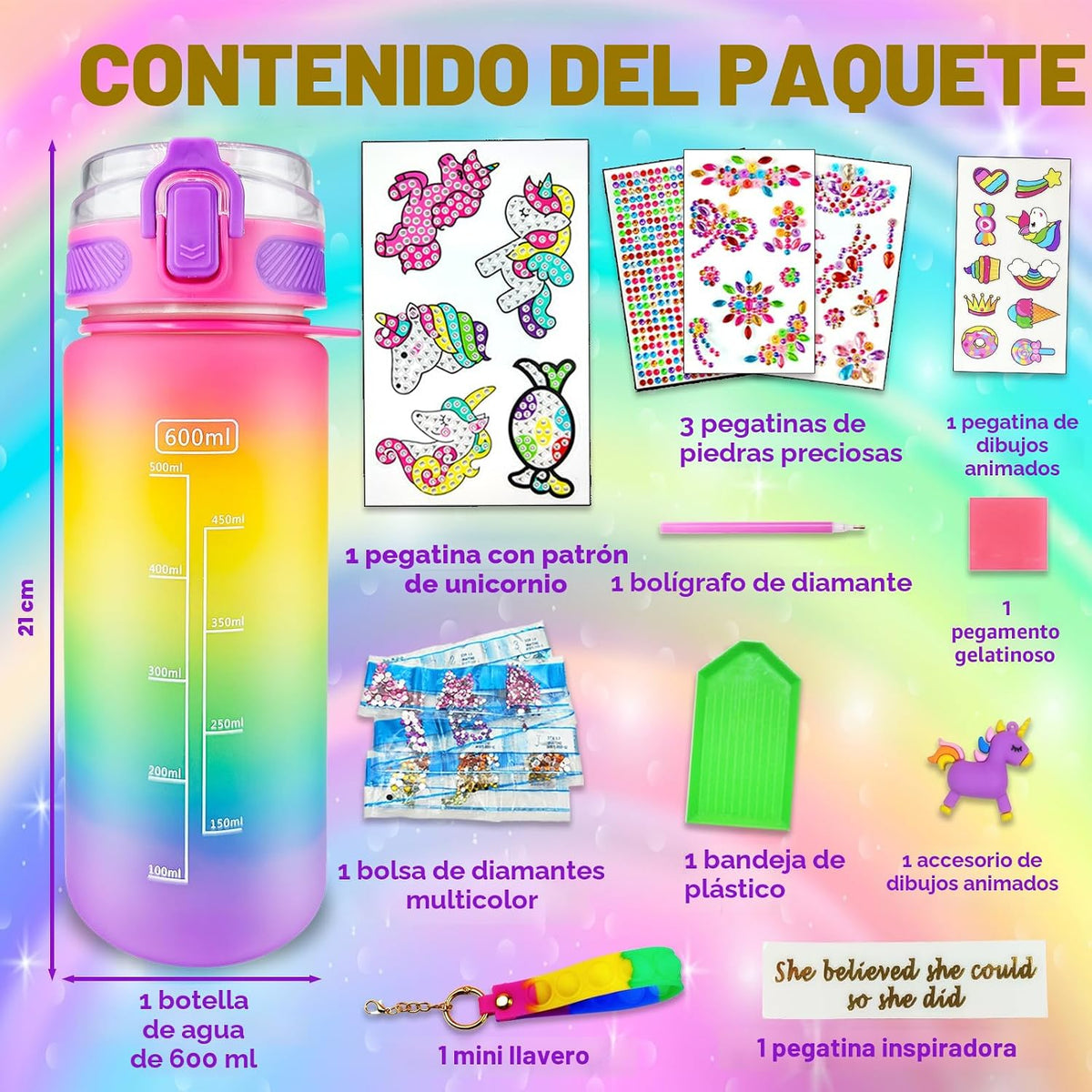 EDSPORTSHOUSE Decora tus propios kits de botellas de agua para niña...