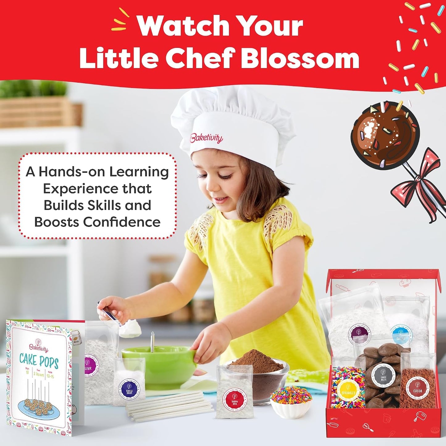 Baketivity Paquete de kit para hornear Cake Pop y pretzel, 2 divert...