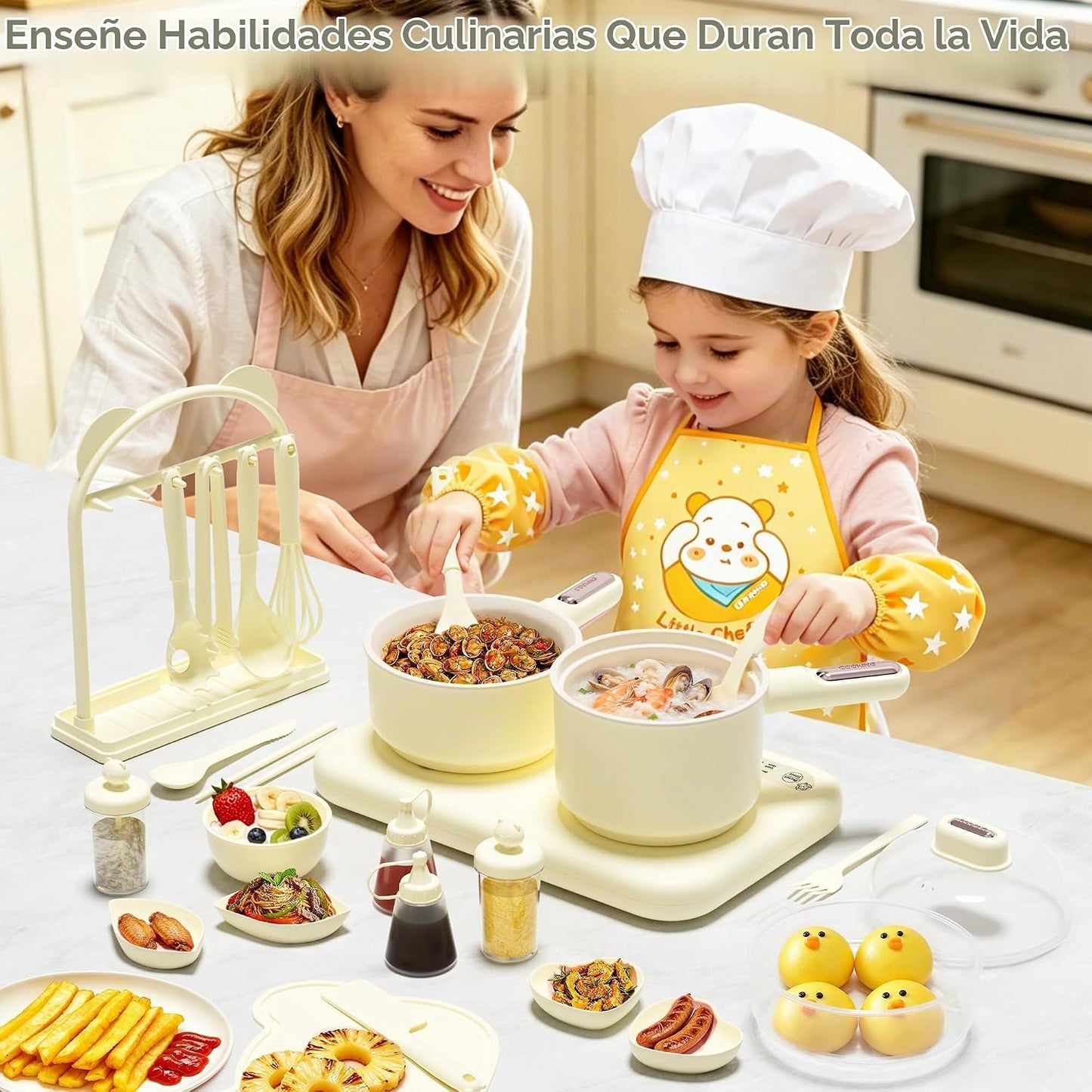 Gotoofun Juegos de cocina para niños, juego de cocina real de doble...