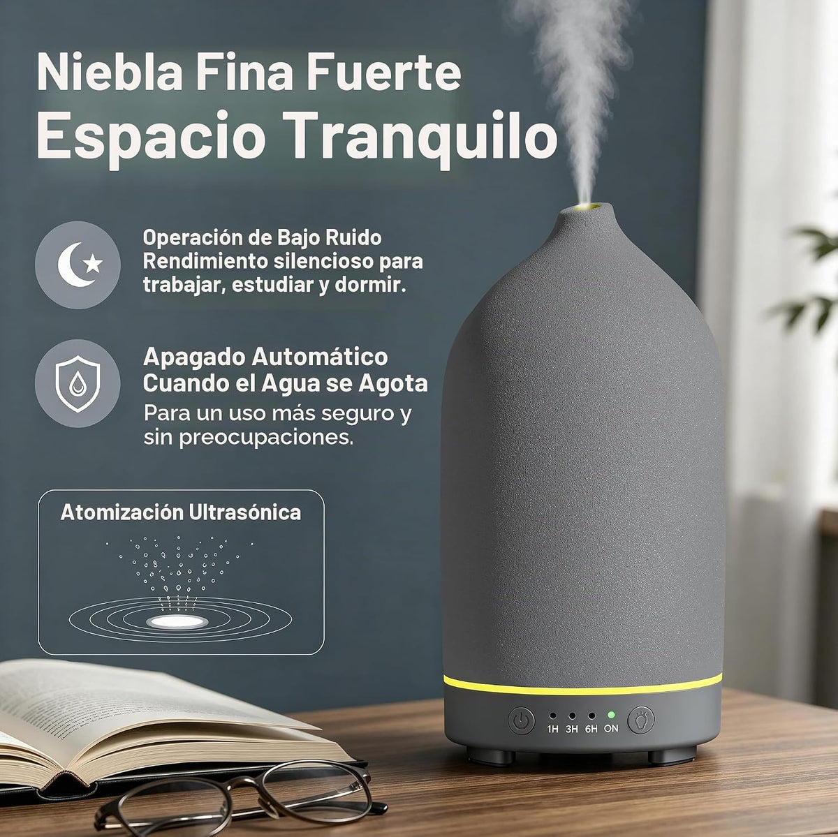 Gooamp Difusor de aceite esencial de cerámica 200ML para el hogar,...
