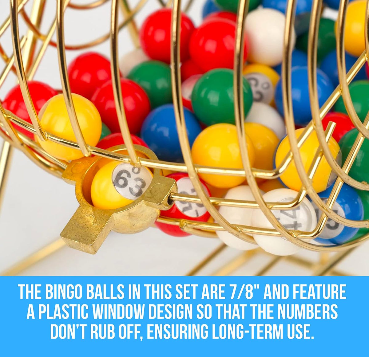 Regal Bingo - Juego de bingo profesional con jaula de rueda de 11 p...