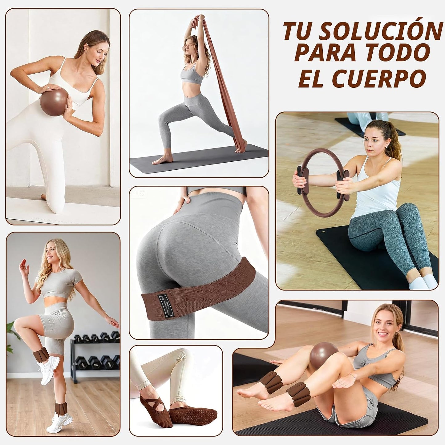 NANATI Kit de pilates, kit de entrenamiento de pilates para mujer,...