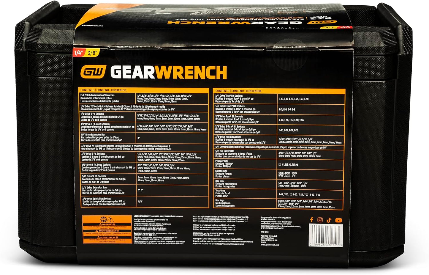 GEARWRENCH - Juego de herramientas mecánicas de 232 piezas, 72T, 6...