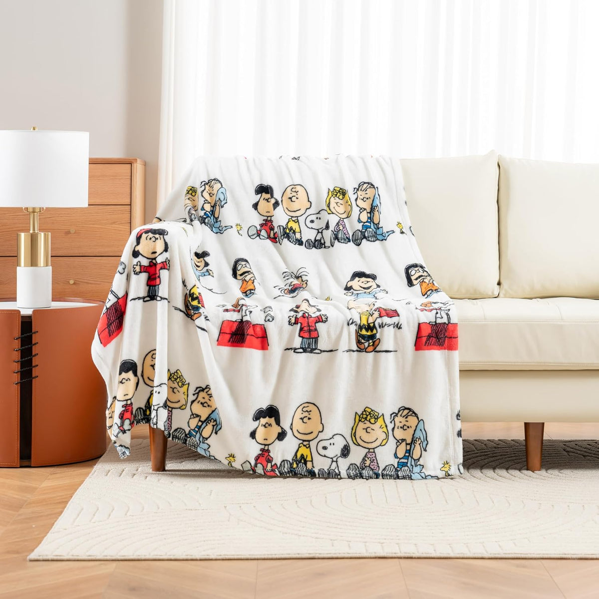 Berkshire VelvetLoft Peanuts Snoopy - Manta de felpa con bonito per...